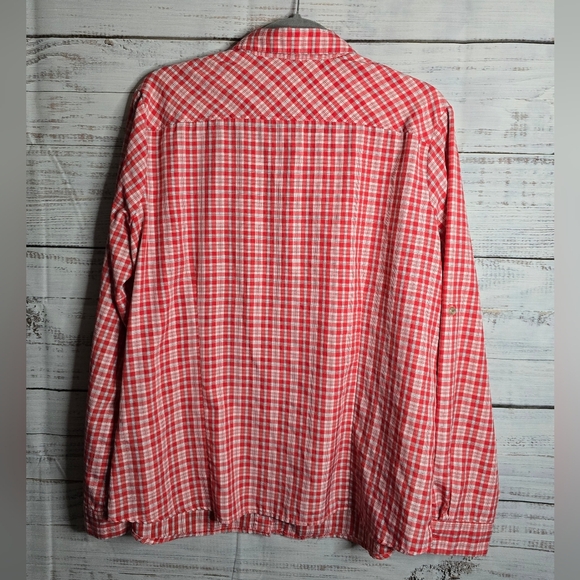 Eddie Bauer Red Plaid Womans Button-down Longsleeve Shirt Size XLarge - Picture 3 of 5